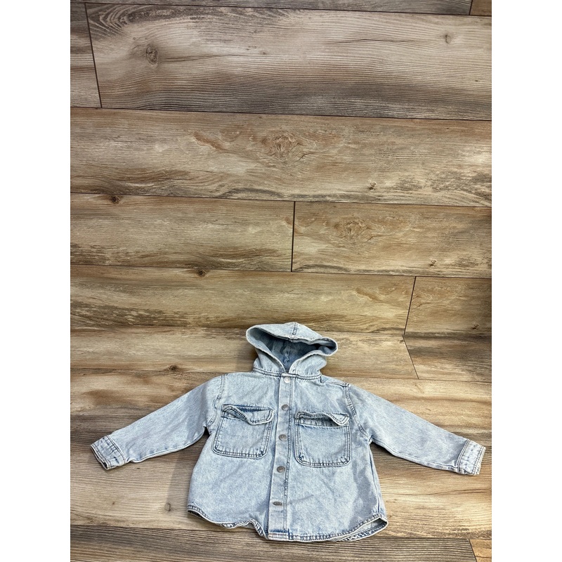 Zara Hooded Denim Overshirt Blue sz 18-24m Blue 18m