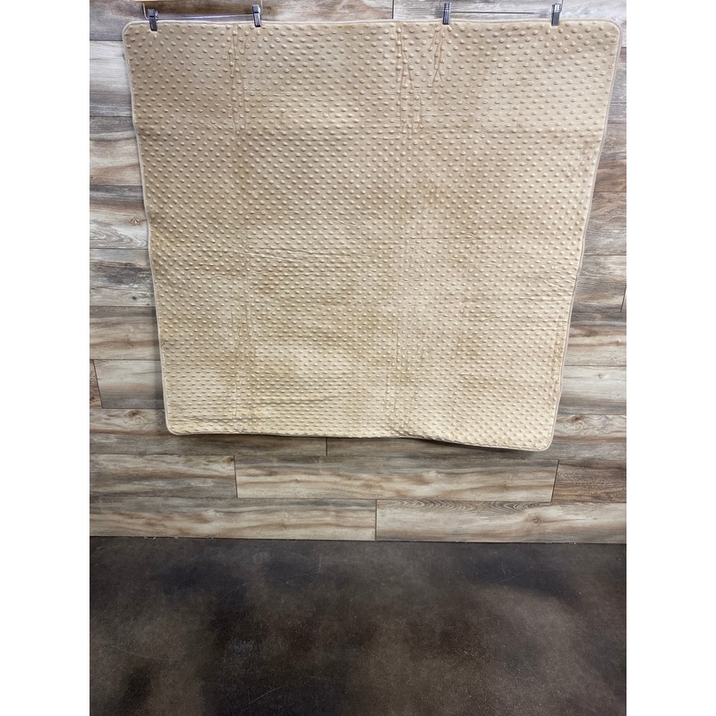 Baby Play Mat for Floor, Tan Minky Dot 50″ x 50″