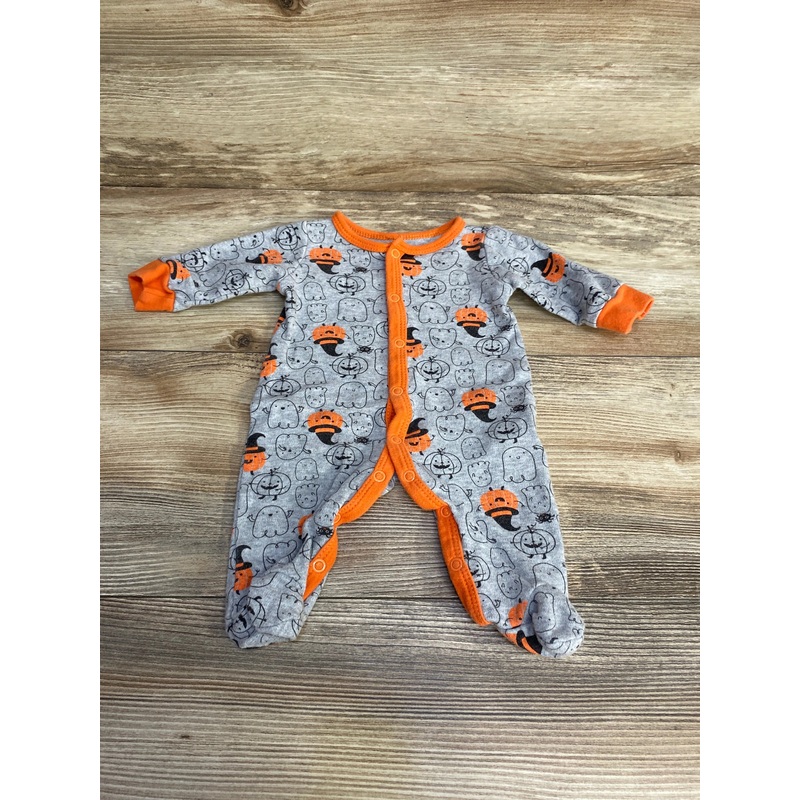Baby Starters Pumpkin Print Sleeper Grey sz Newborn Grey Newborn