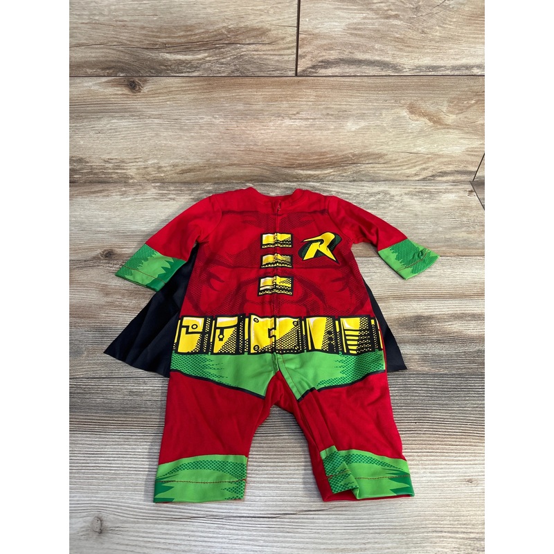 Batman Robin Sleeper with Cape Red sz 0-3m Red Newborn