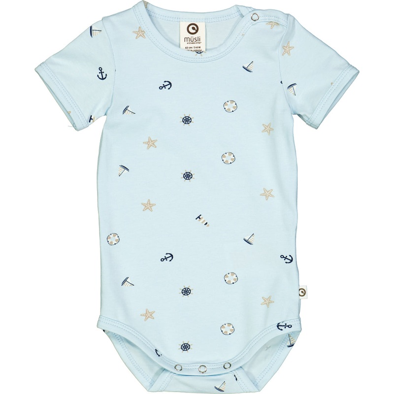 Breeze Short Sleeve Bodysuit – Breeze/Night Blue 0-3m