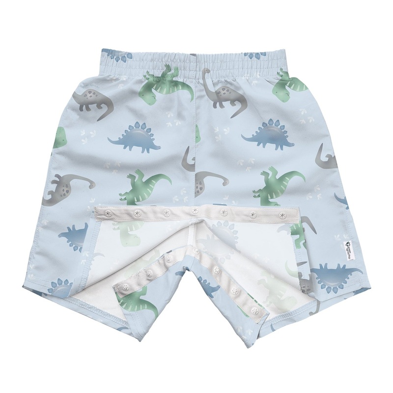 Easy-Change Eco Swim Trunks – Light Blue Dinos 6m