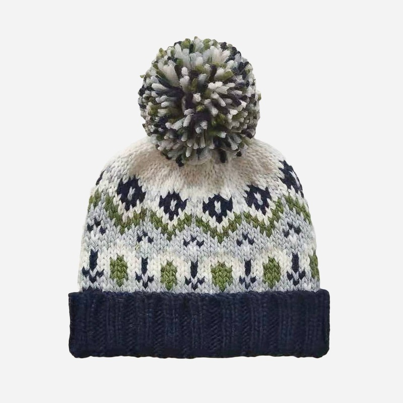 Fair Isle Knit Hat – Navy XS (3-6m)