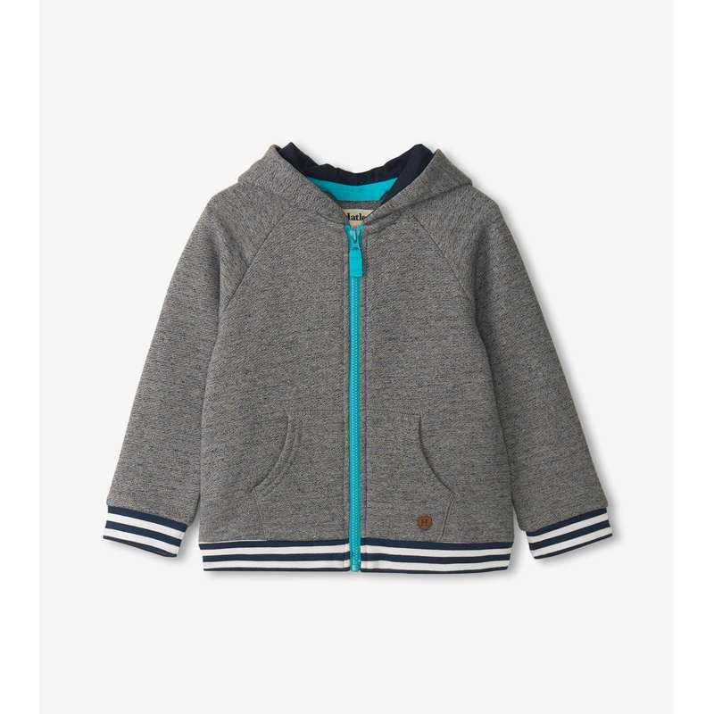 Flame Blue Melange Full Zip Hoodie 6-9m
