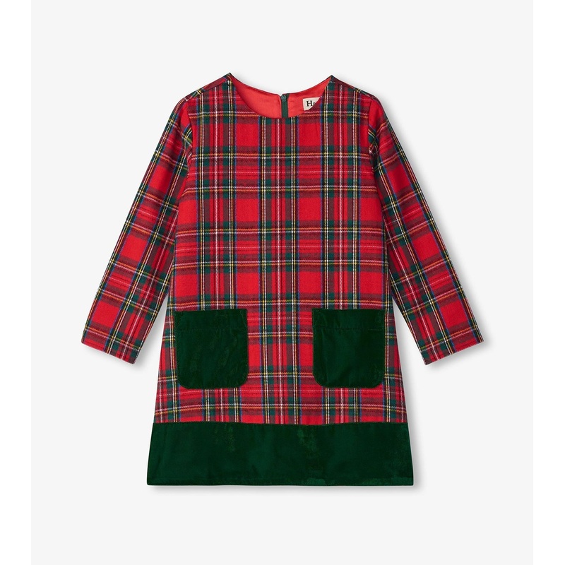 Girls Red Plaid A-Line Dress 5T