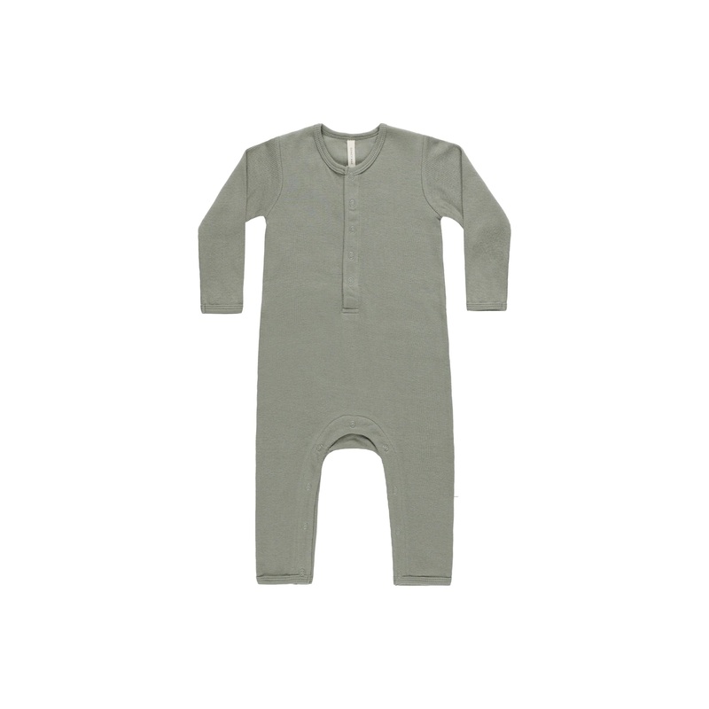 Ribbed Baby Jumpsuit – Basil 0-3m