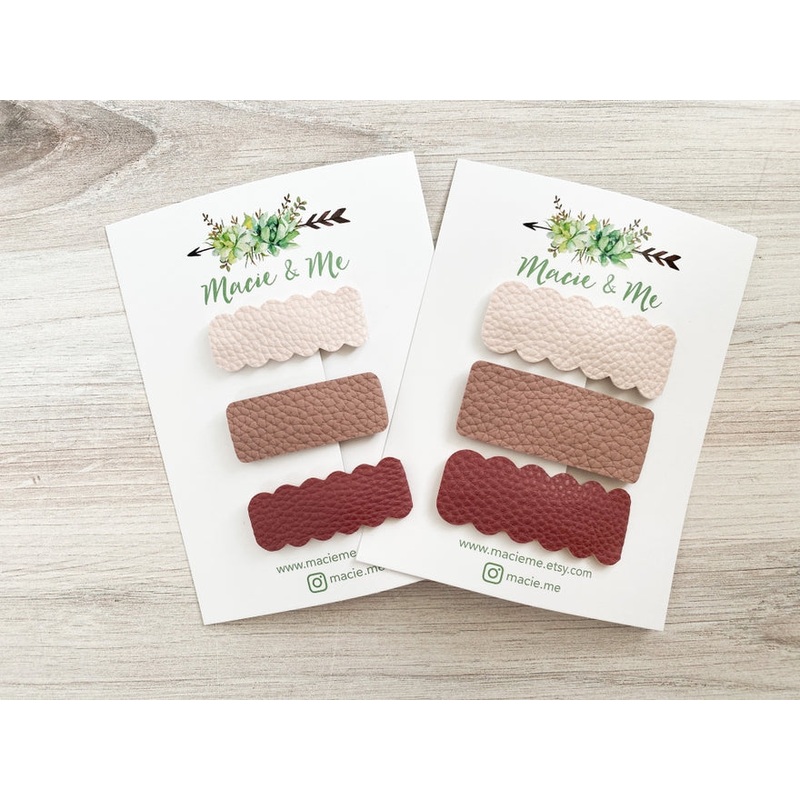 Set of 3 Snap Clips – Mauve