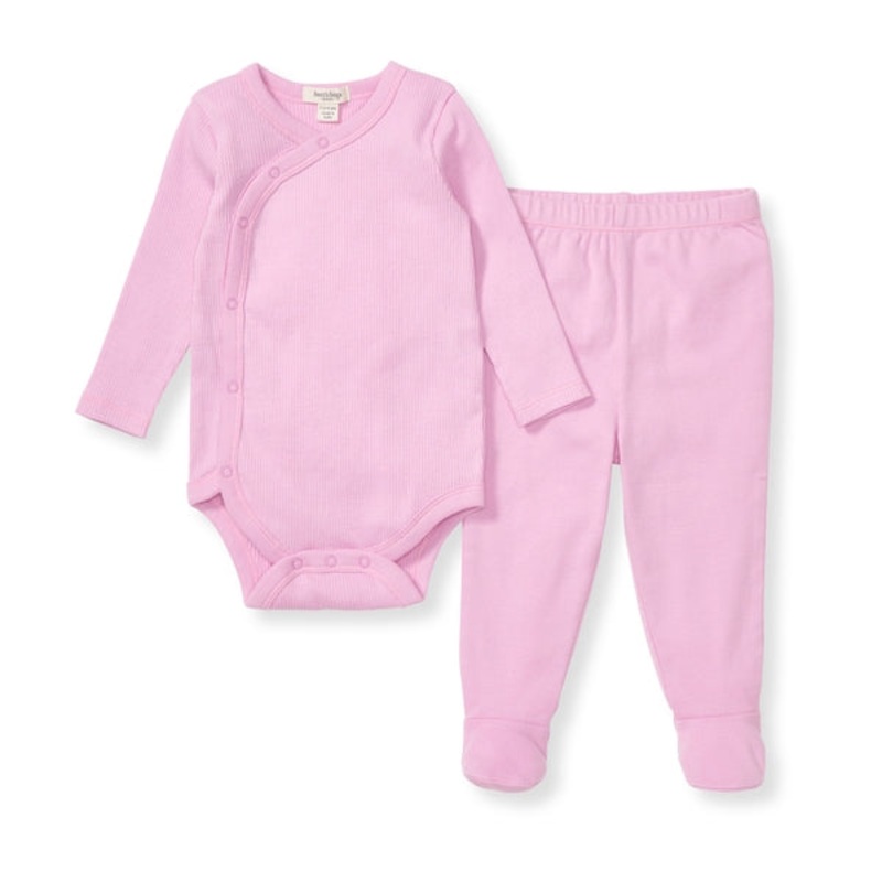 Wrap Front Baby Bodysuit Set – Crocus NB