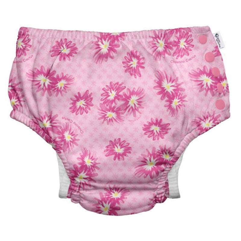 Eco Snap Swim Diaper with Gusset – Pink Chilenito Cactus Flower 6m