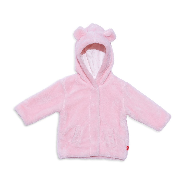 Minky Magnetic Jacket – Pink Dogwood with Ditsy Star Lining 6-12m