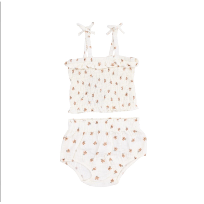 Smocked Ruffle Top and Bloomer – Bitty Blooms 0-3m