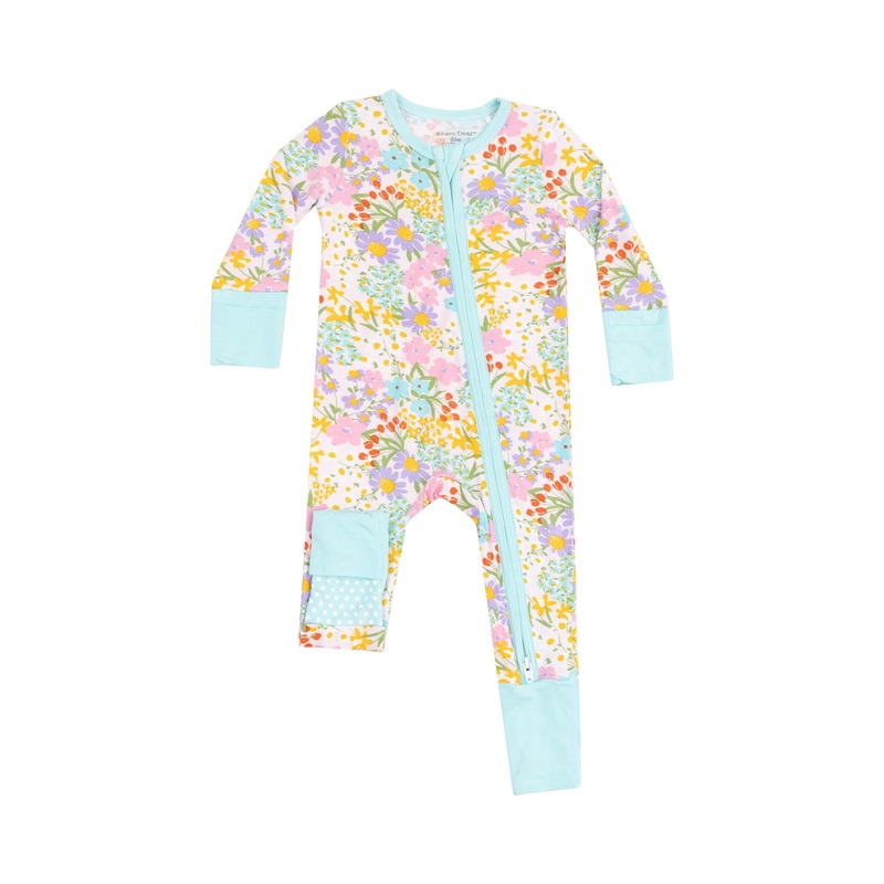 Bamboo Zipper Romper – Amelia Floral 0-3m