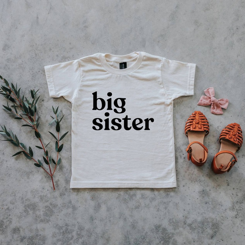 Big Sister Tee – Cream 18-24m