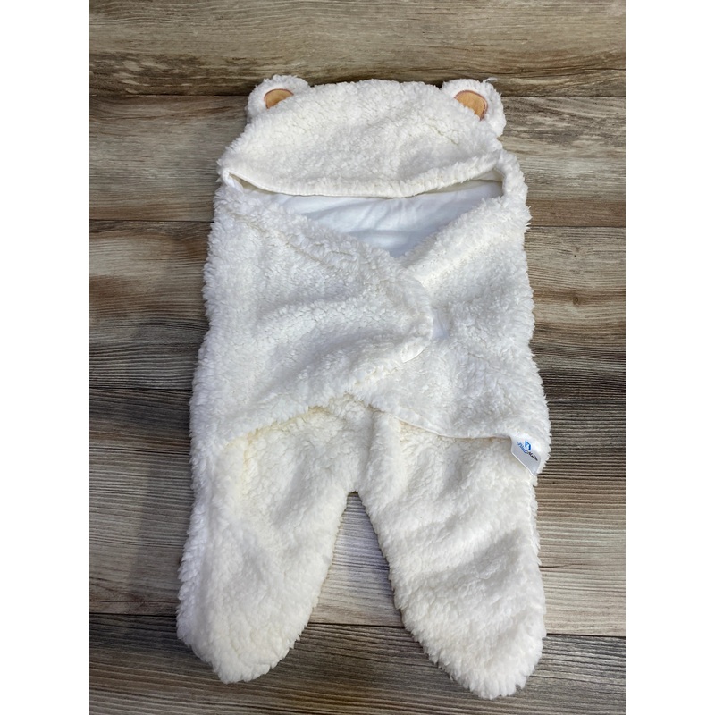 BlueMello Baby Bear Swaddle Blanket White sz 0-6m White