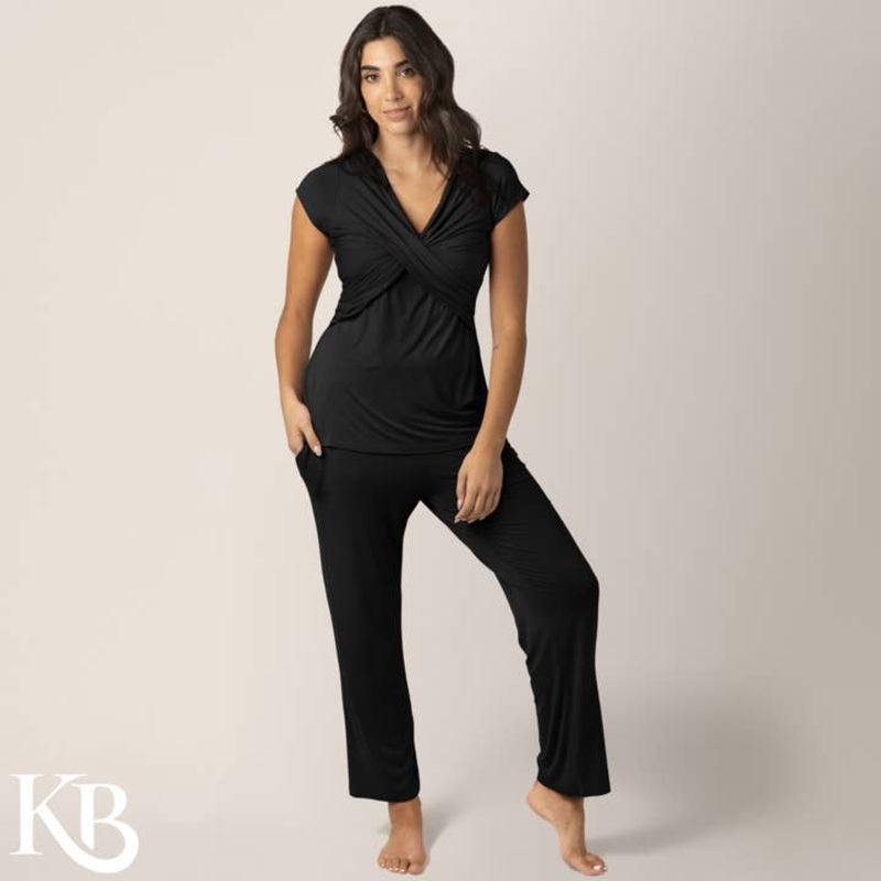Davy Ultra Soft Maternity and Nursing Pajamas Set – Black S
