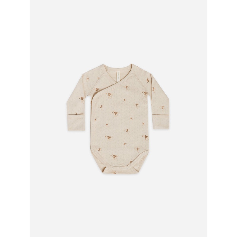 Pointelle Side Snap Bodysuit – Ditsy Clay NB