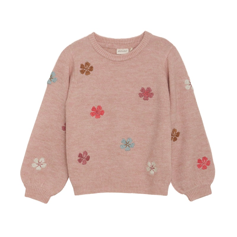 Pullover Knit Sweater – Misty Rose Flower 2Y