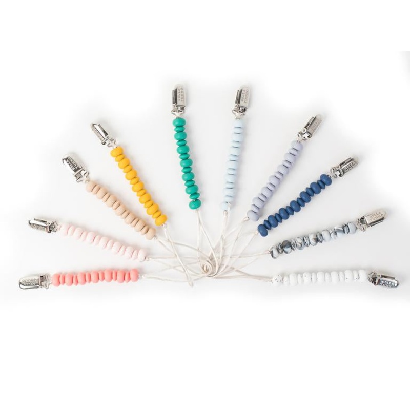 Silicone Solid Color Pacifier Clip (Various Colors) Purple