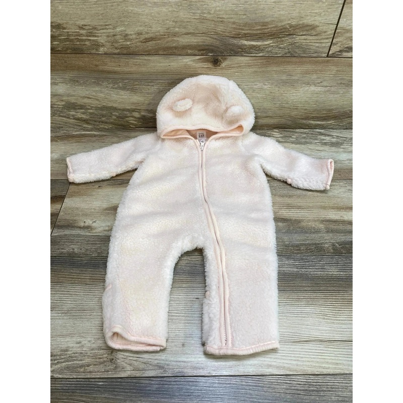 Baby Gap Hooded Sherpa Jumpsuit Pink sz 0-3m