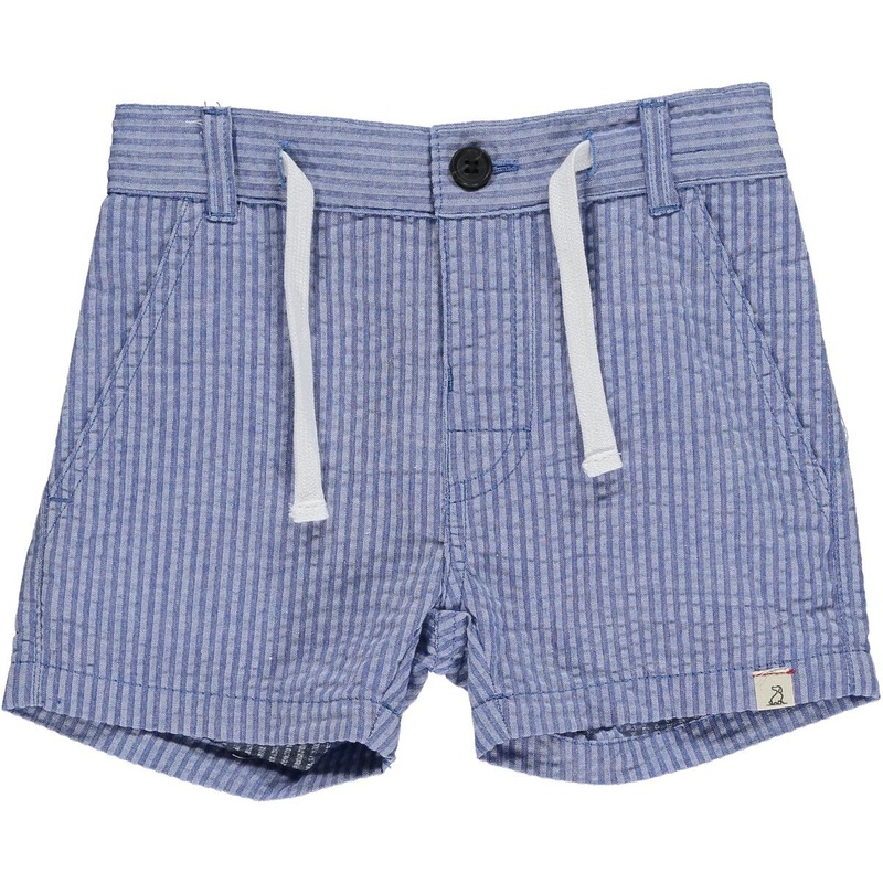Crew Shorts – Navy Seersucker 12-18m