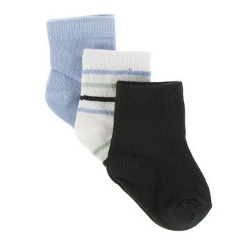 Crew Sock Set Of 3 (Spring Sky, Tuscan Afternoon Stripe, Zebra) 0-6m