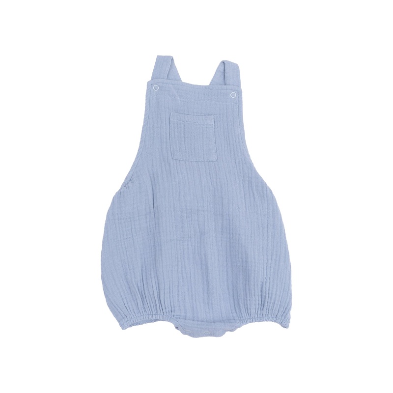 Pocket Sunsuit – Solid Muslin Dusty Blue 0-3m