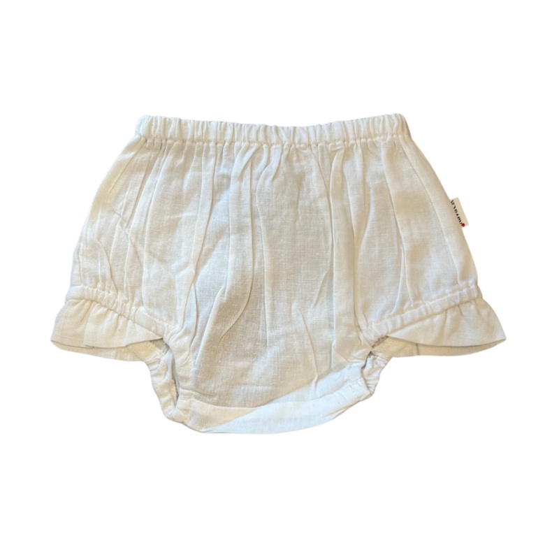 Ruffled Diaper Cover – Ivory 0-3m