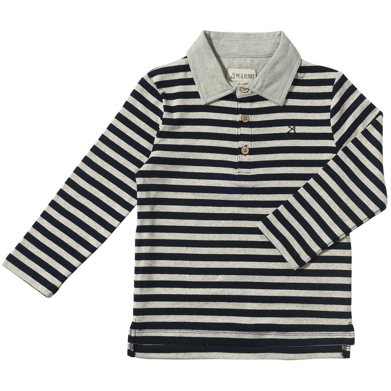 Waverly Polo – Navy/Beige Stripe 2-3y