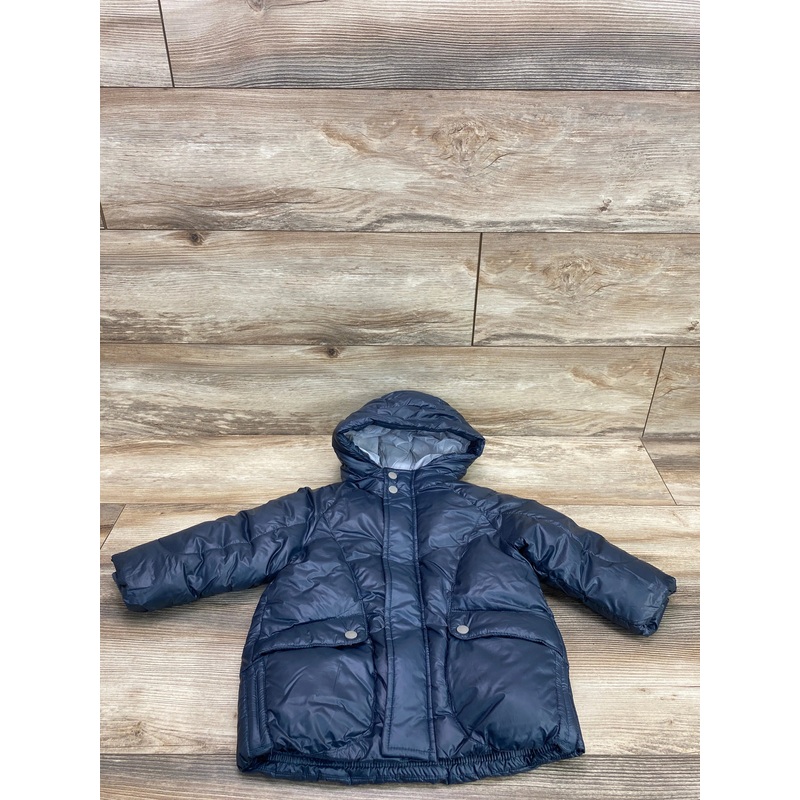 Zara Hooded Puffer Jacket Blue sz 12-18m