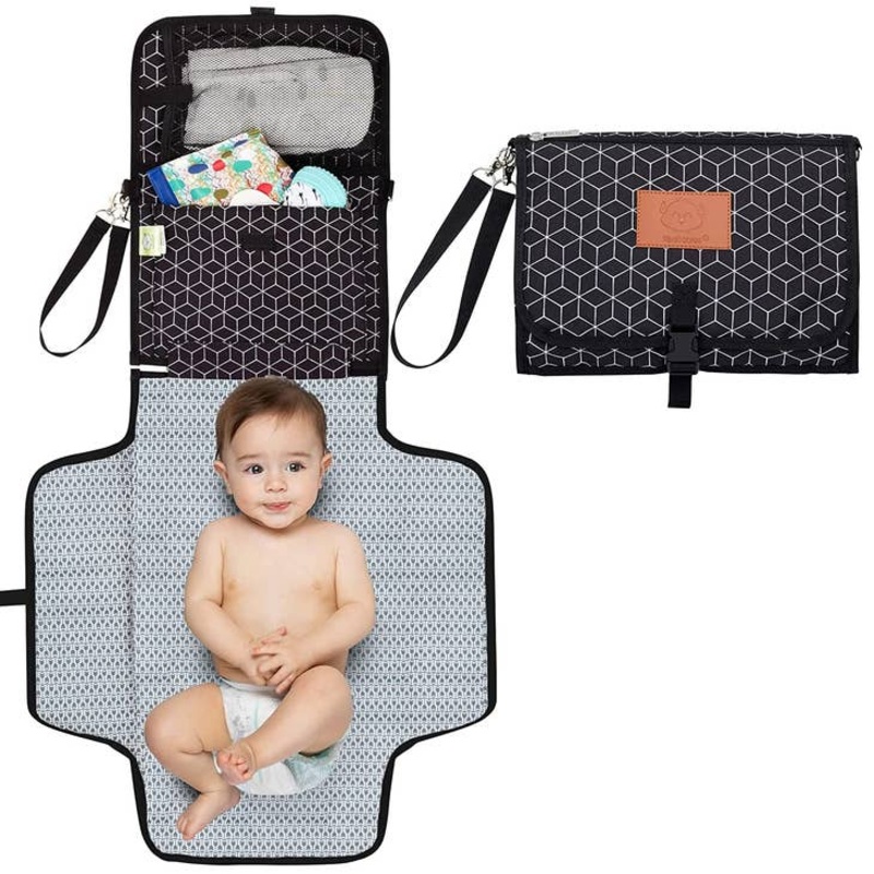Ezee Diaper Changing Mat – Black Geo