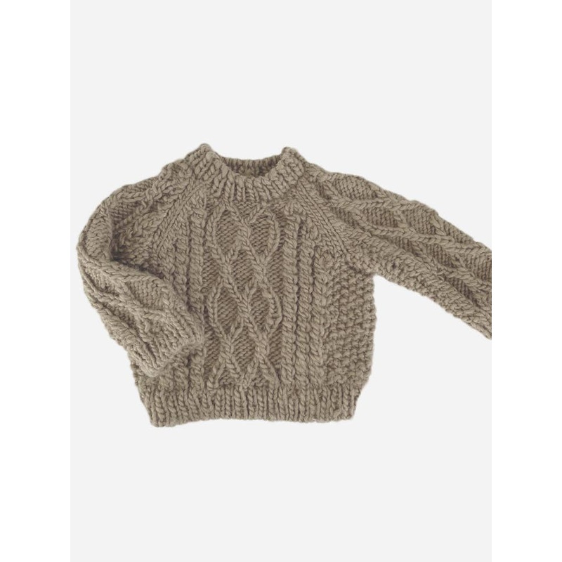 Fisherman Knit Sweater – Flax XS (6-12m)