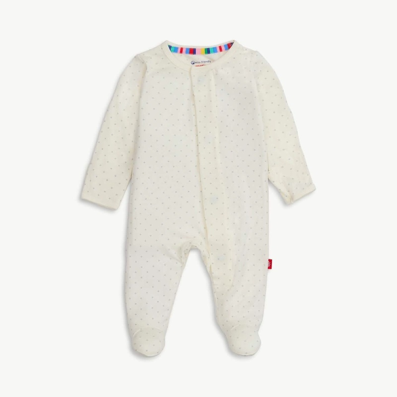 Modal Magnetic Footie – Cream Pin Dots PRE