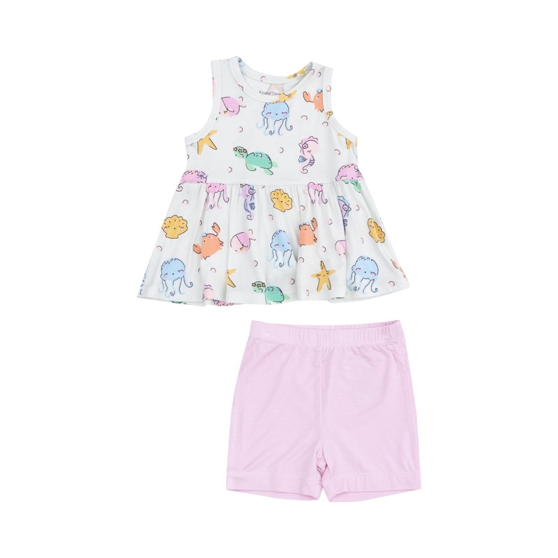 Peplum Tank and Bike Short – Cutie Sea Creatures 3-6m