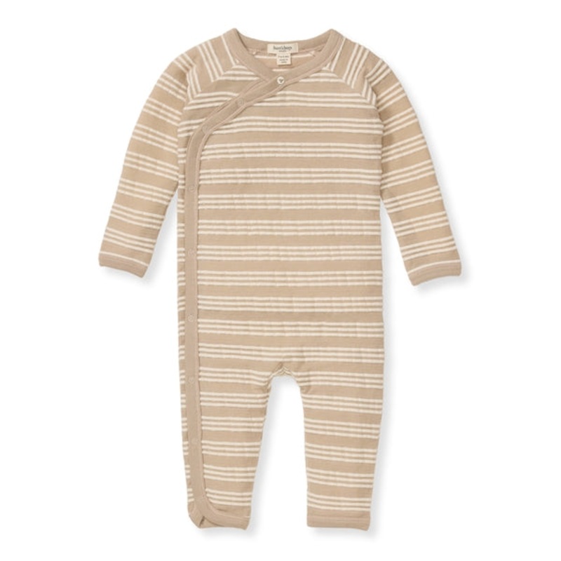 Raised Stripe Jumpsuit – Hummus 0-3m
