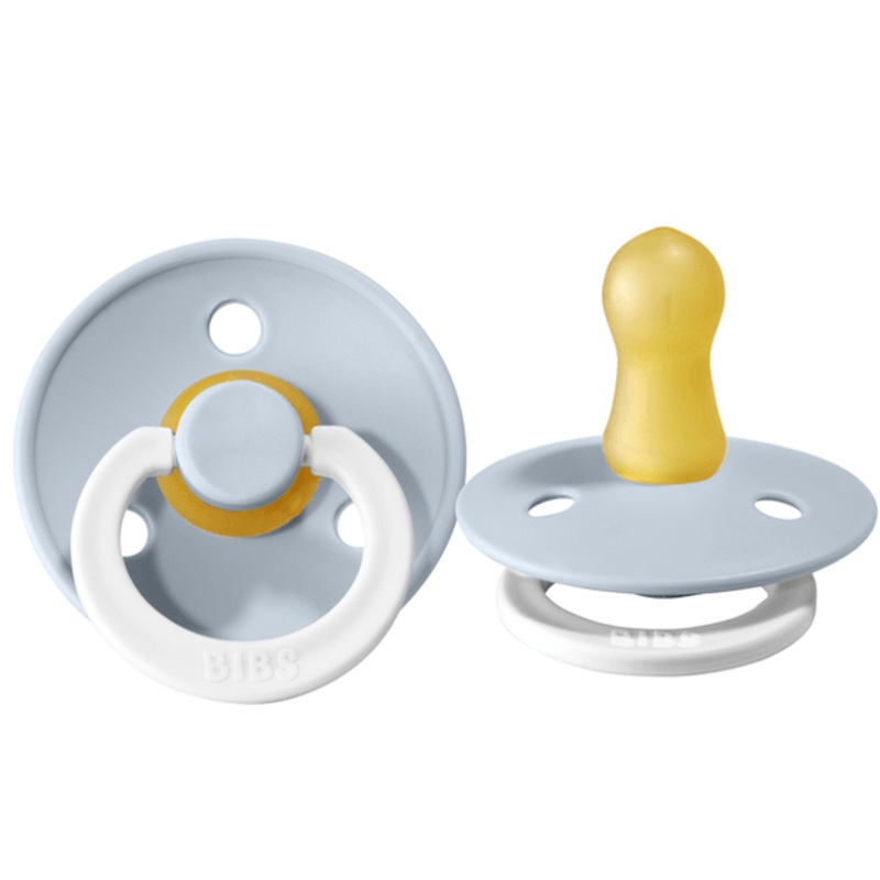 BIBS Pacifier 2 Pack – Original GLOW Size 2 – Various Colors Size 2 (6-18m) Baby Blue