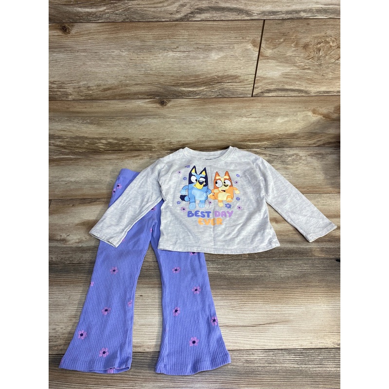 Bluey 2pc Shirt & Ribbed Leggings Grey sz 3T Grey 3T