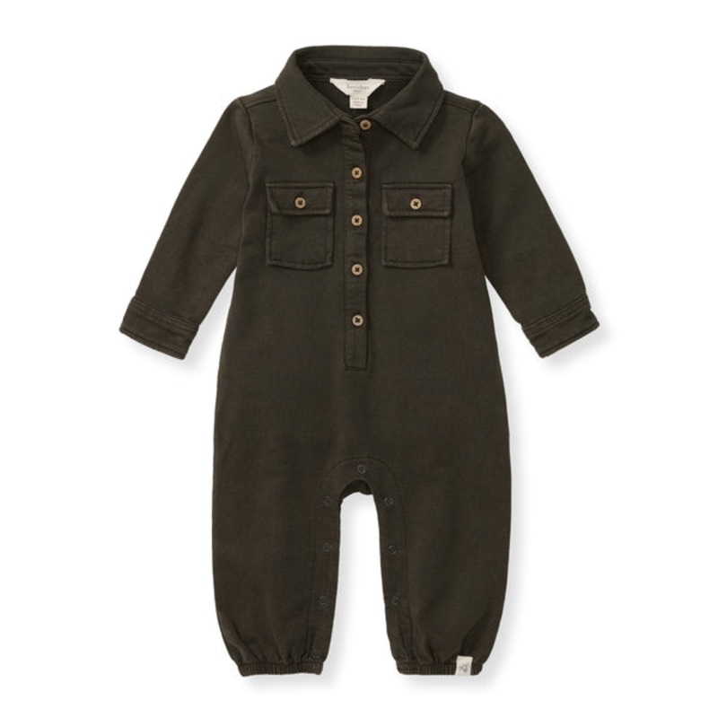 Button Down Jumpsuit – Shadow 0-3m