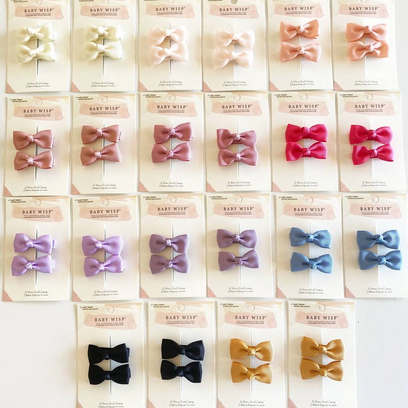 Diya Ribbon Bow Pigtail Hair Clips – Various Colors Ivory
