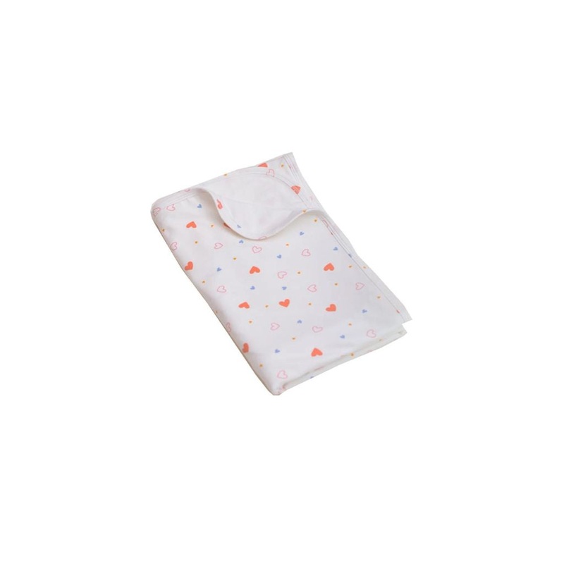 Elly Jersey Blanket – White Hearts