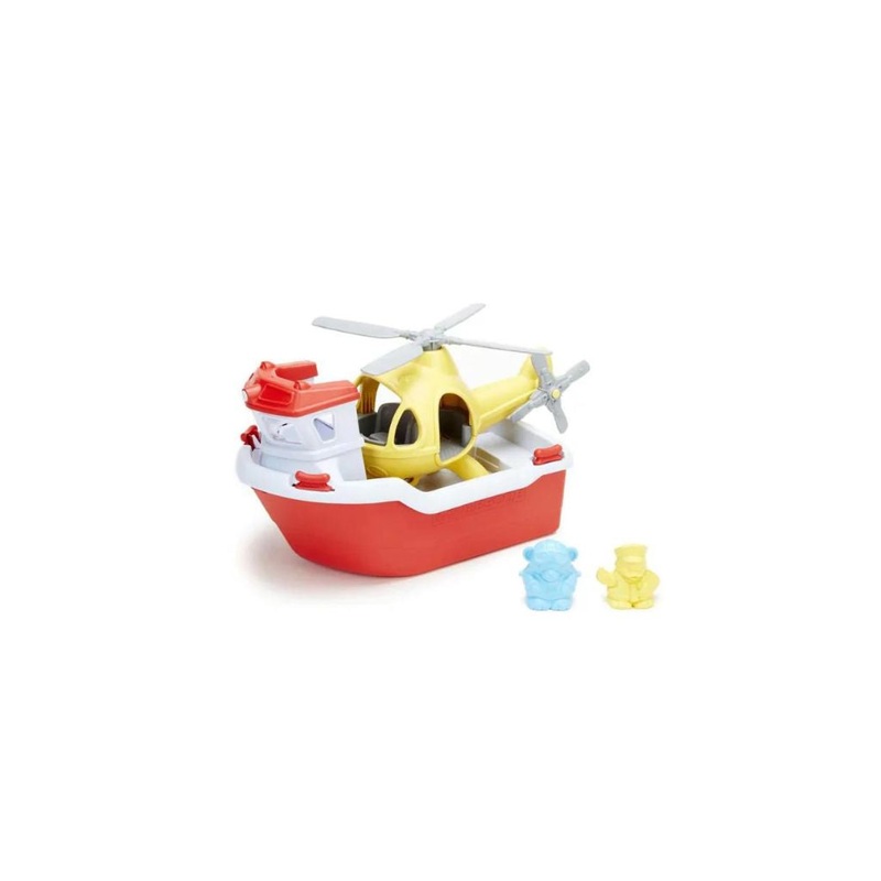 Green Toys Rescue Boat and Helicopter