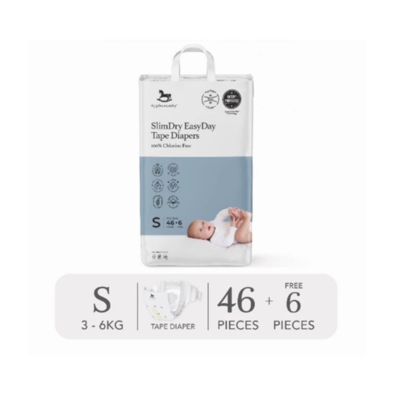 Applecrumby Slimdry Easyday Tape Diapers (Mega)