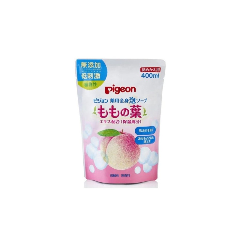 Pigeon Baby Body Foam Soap Peach Leaf Refill, 400ml