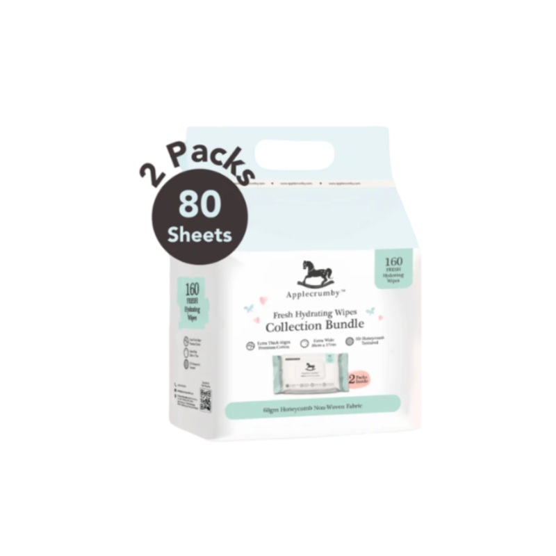 Applecrumby Fresh Hydrating Wipes 80s (2 Packs Bundle)