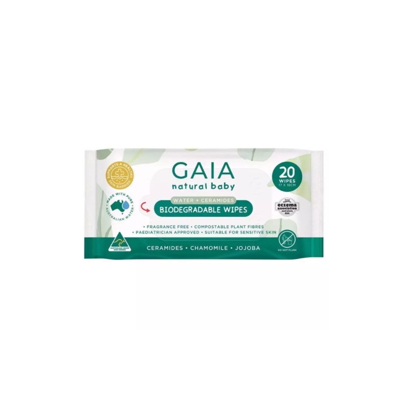 Gaia Biodegradable Water Wipes (20 pk)