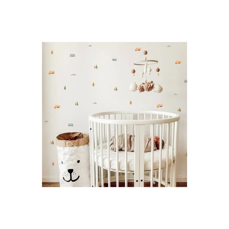 Green Trains Fabric Decal by Little Rei x Urban Li’l