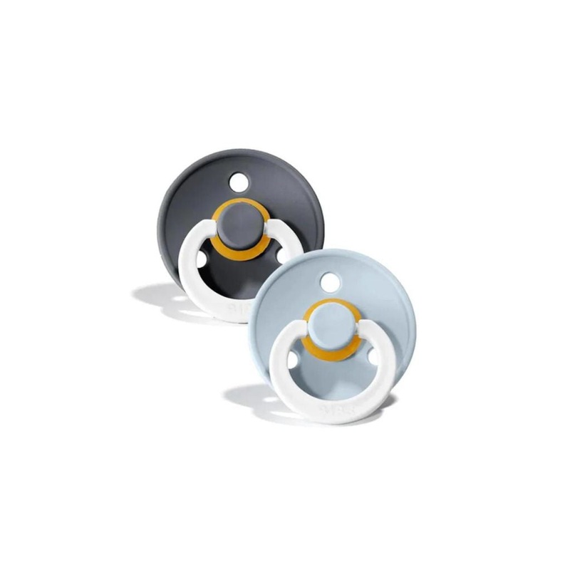 BIBS Natural Rubber Pacifier Twin Pack – Iron Night & Baby Blue Night