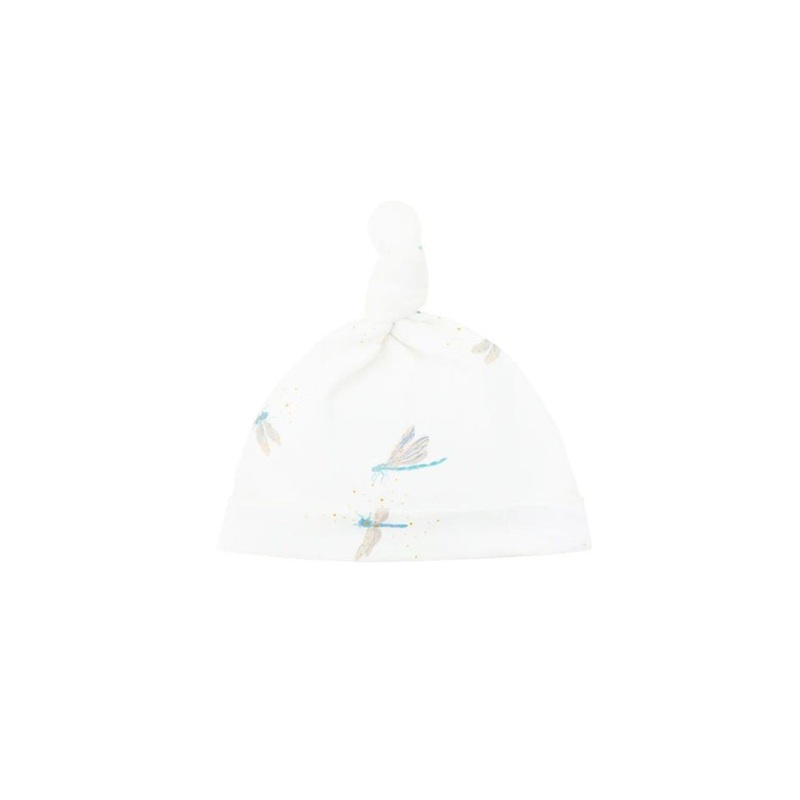 Motherswork x Le Petit Society Baby Organic Knotted Hat in Dragonfly Print