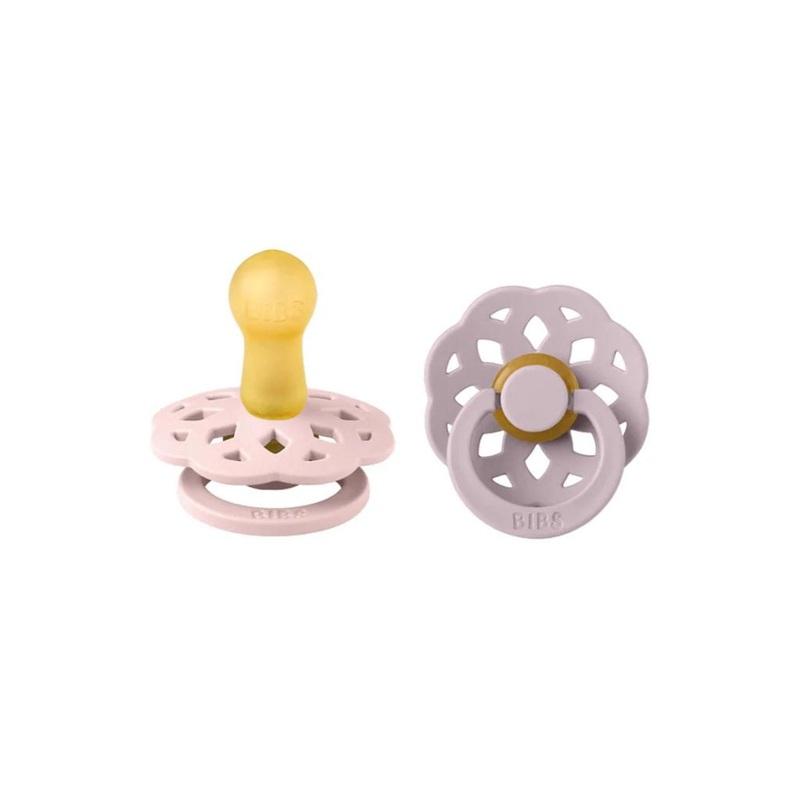 BIBS Boheme Latex Pacifier Twin Pack –  Blossom / Dusky Lilac