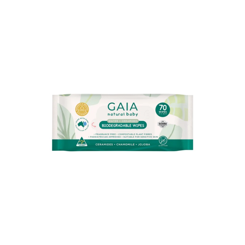 Gaia Biodegradable Water Wipes (70 pk)
