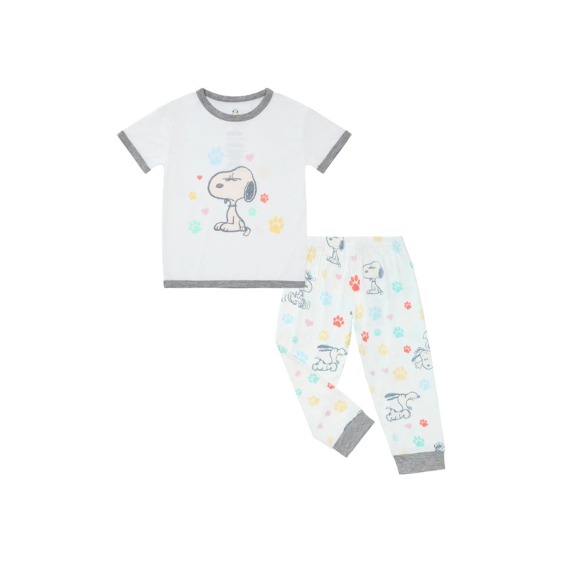 Baa Baa Sheepz x Snoopy Short Sleeve Shirt & Pants Kids Set (White)
